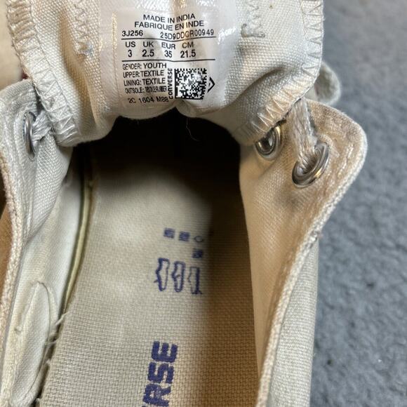 Converse Chuck Taylor All Star White Low Top Canvas 3J236 Youth 3 W 5 - Picture 16 of 16